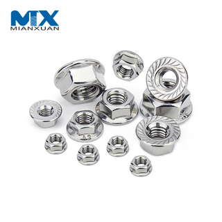 High Quality DIN6923 Stainless Steel 316 M10 Hexagon Flange Nut