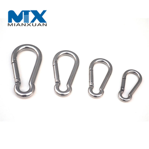 Stainless Steel Carabiner DIN5299 Spring Snap Hook Round Wire and Forged