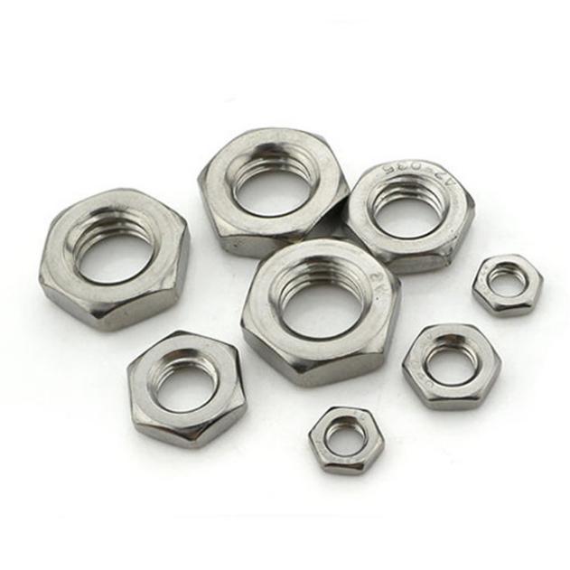 Stainless Steel Hex Thin Nuts with Chamfer on Two Faces
