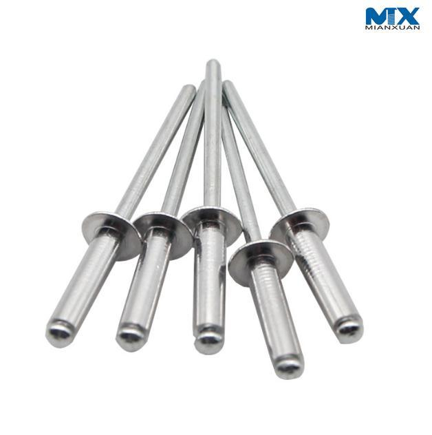 Open End Blind Rivets with Break Pull Mandrel and Protruding Head St/St