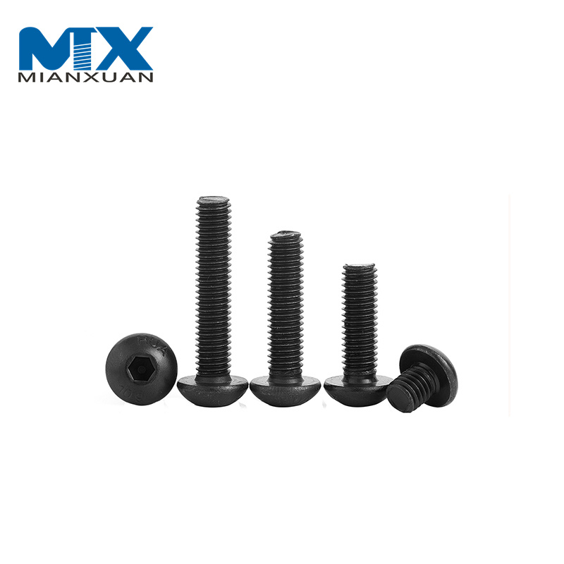 Metric 10.9 Grade M2-M16 Black Oxide Round Hexagon Socket Cap Button Head Screw ISO7380-1