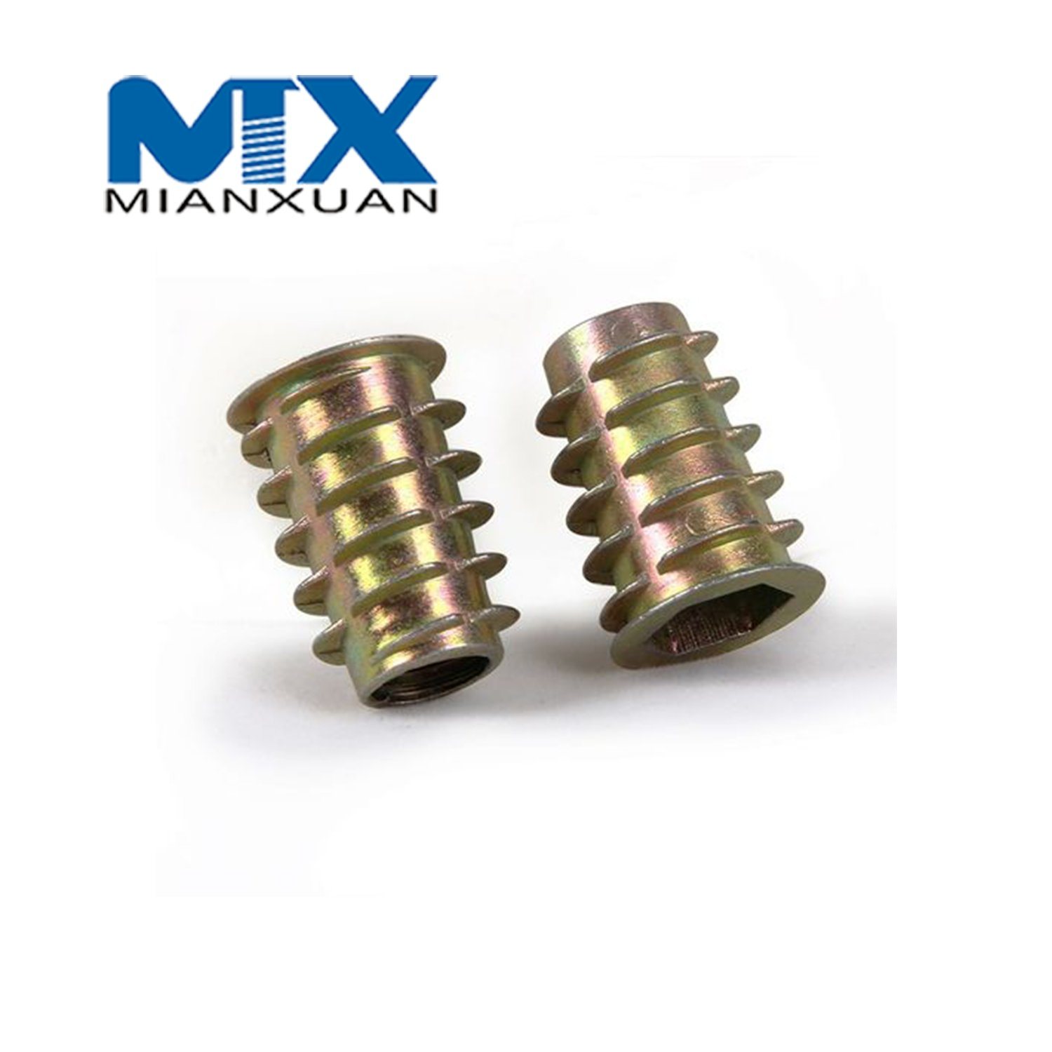 Zinc Alloy Thread for Wood Insert Nut Flanged Head Furniture Nuts